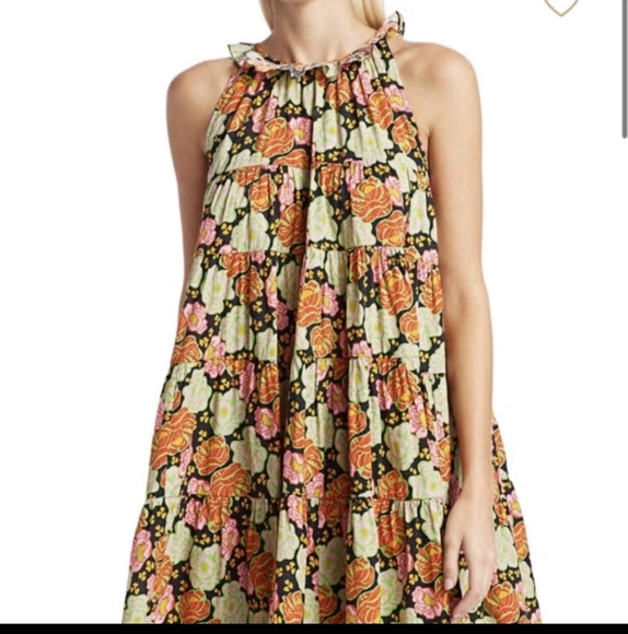 RHODE Billy Mini Dress In Neon Floral Print Sz Medium - Picture 1 of 7